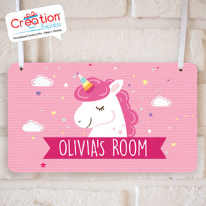 Magical Pink Unicorn  - Hanging Plaque