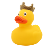 Yellow XXL 25cm Rubber Duck with Crown and Printed Bandana - Vinyl Personalised