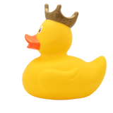 Yellow XXL 25cm Rubber Duck with Crown and Printed Bandana - Vinyl Personalised