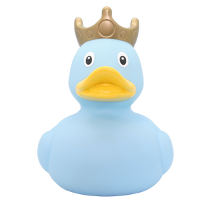 Blue XXL 25cm Rubber Duck with Crown - Vinyl Personalised