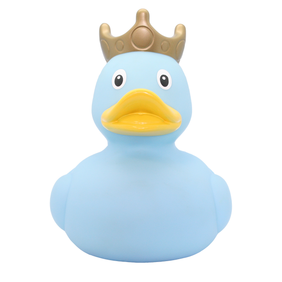 Blue XXL 25cm Rubber Duck with Crown - Vinyl Personalised