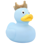 Blue XXL 25cm Rubber Duck with Crown - Vinyl Personalised