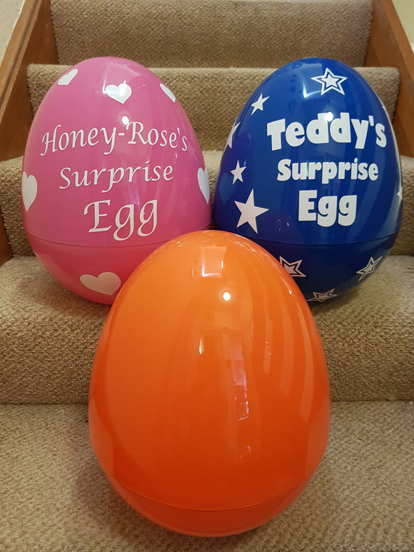 Surprise Egg Orange Standard - Giant Personalised 14'' 36cm Kids Birthday Christmas Present Easter Egg