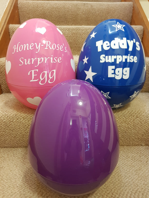 Surprise Egg Purple Standard - Giant Personalised 14'' 36cm Kids Birthday Christmas Present Easter Egg