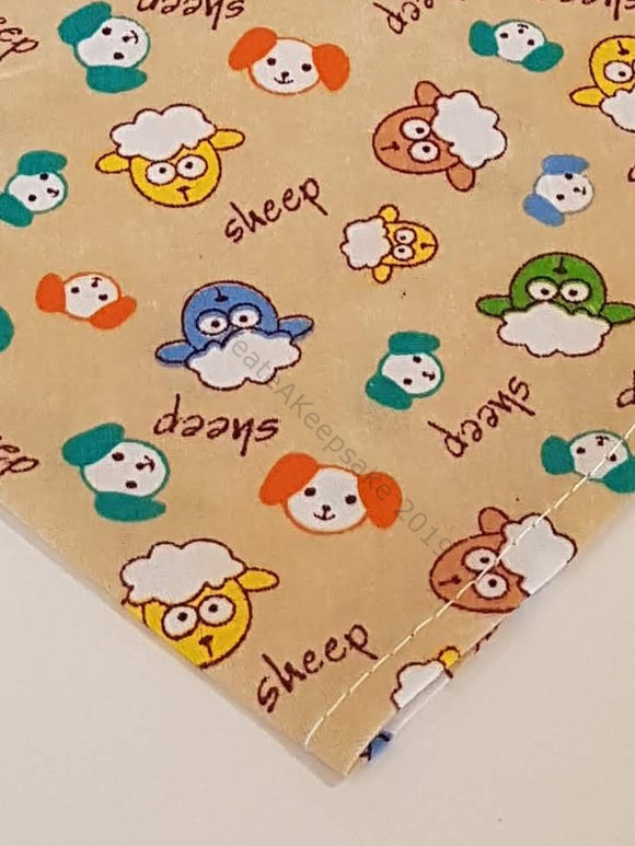 Brown Pet Bandana With Sheep Pattern - Personalised