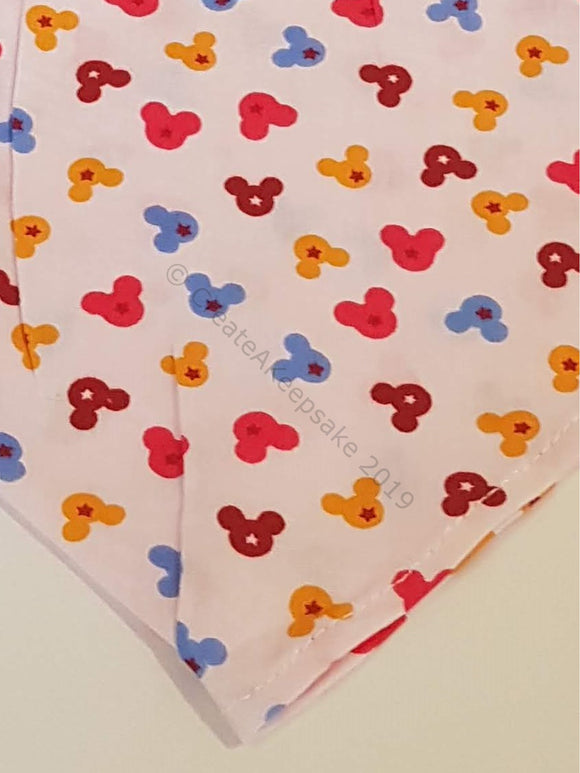 White Mickey Mouse Pet Bandana Poplin Polyester/Cotton - Personalised