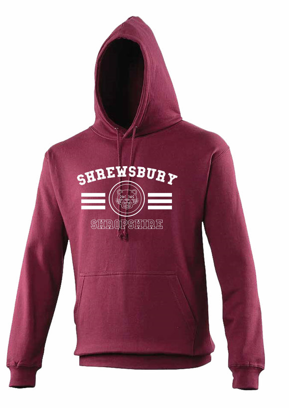 Shrewsbury Tiger Adult Hoodie - Maroon - 2XL