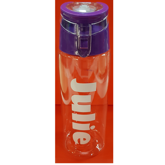 Water Bottle - Choice Of 4 Colours Pink Purple Blue Or Green - Personalised